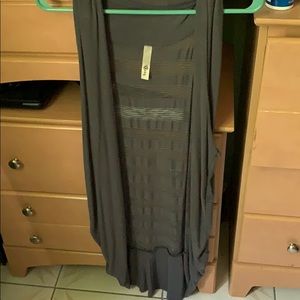 A sleeveless cardigan